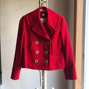 Red short peacoat from JCrew
